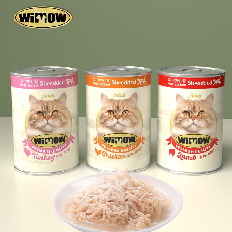 Cat Can Food Supplier - Pet Food OEM Cat Can Food Chicken Shredded Meat Wet Treats 400g Canned