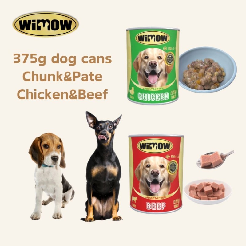 Dog Canned Food Supplier - 400g Wimow High Protein Original Natural Chicken Chunk Wet Canned Food
