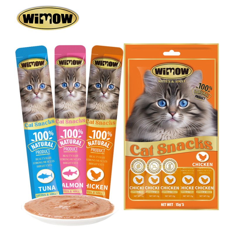 Wet Cat Food Factory - High Quality Free Samples Wet Food Creamy Treats Pouches Stick Fish Salmon