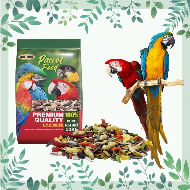 Parrot Food Manufacturer - WIMOW 2kg 10kg Sunflower Seeds Mixed Fruits Chili Macaw Feed Parrot