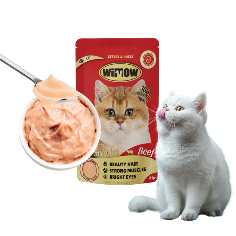Healthy Cat Food Manufacturer - Wimow 85g Chicken Beef Salmon Flavors Healthy Natural Pet Food