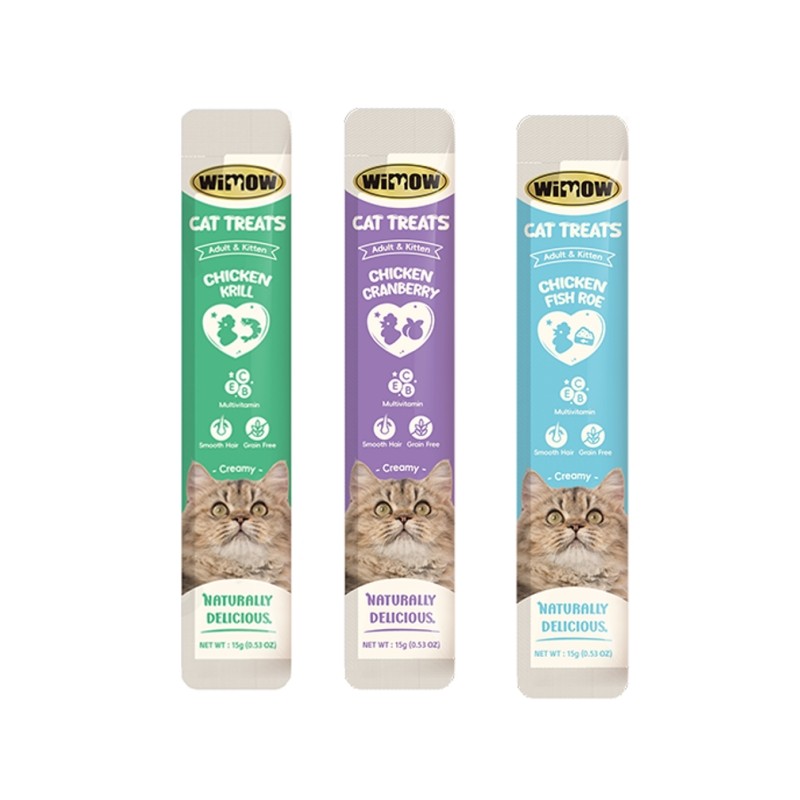 Pet Licking Food Supplier - Wholesale WIMOW Beautiful Hair Chicken Wet Pet Licking Food Cat Snacks