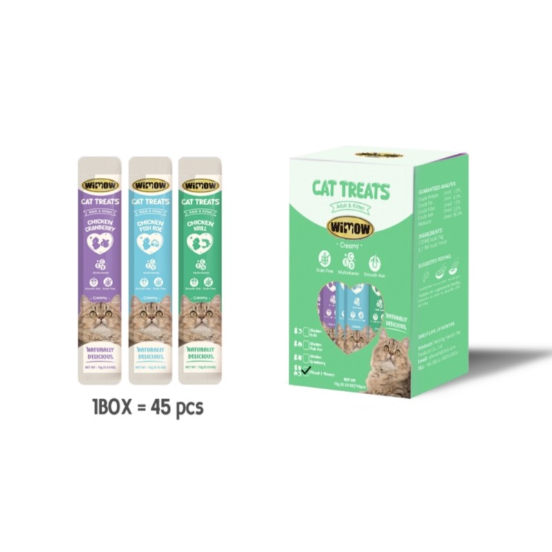 Pet Licking Food Supplier - Wholesale WIMOW Beautiful Hair Chicken Wet Pet Licking Food Cat Snacks