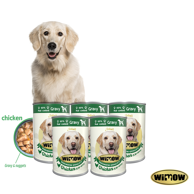 Canned Food Factory - 375g 400g Wimow Beef Chicken Meat Canned Food Paste Chunk Wet Pet Food