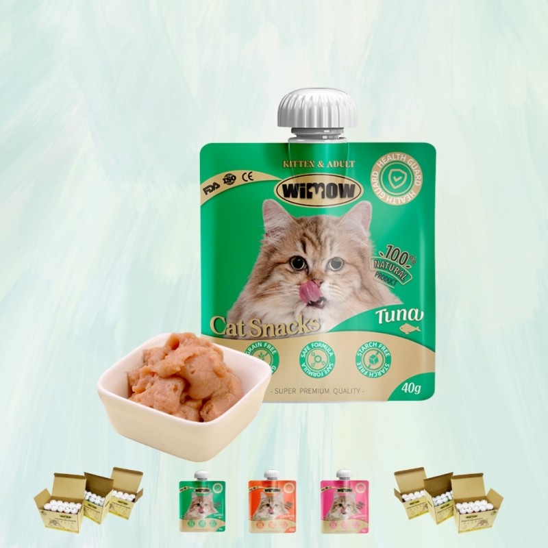 Cat Meat Soup Supplier - WIMOW Pet Snack Cat Meat Soup 3 Flavors Wet Food 40g*10pcs