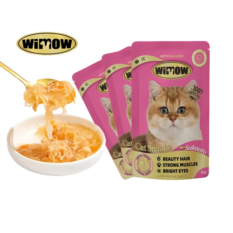 Healthy Cat Food Manufacturer - Wimow 85g Chicken Beef Salmon Flavors Healthy Natural Pet Food