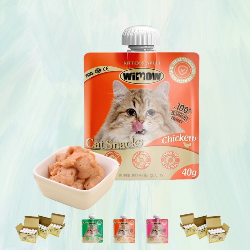 Cat Meat Soup Supplier - WIMOW Pet Snack Cat Meat Soup 3 Flavors Wet Food 40g*10pcs