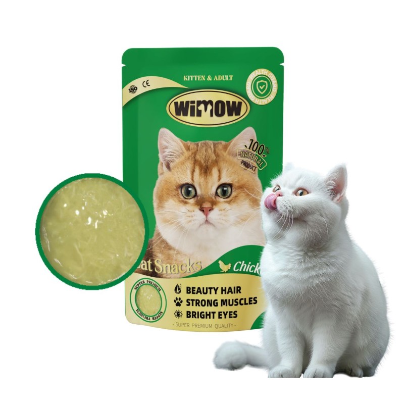 Healthy Cat Food Manufacturer - Wimow 85g Chicken Beef Salmon Flavors Healthy Natural Pet Food