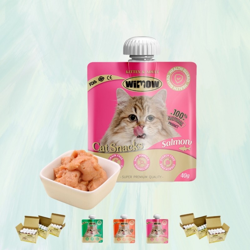 Cat Meat Soup Supplier - WIMOW Pet Snack Cat Meat Soup 3 Flavors Wet Food 40g*10pcs