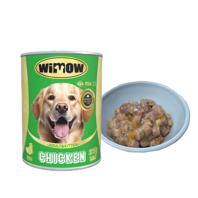 Dog Snacks Manufacturer - Wholesale WIMOW 375g Cans Chicken Chunk Beef Pate Dog Snacks Treats