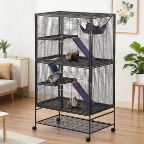 Multi-Level Cage Manufacturer - Spacious 2 Level 4-Level Deluxe Small Animal Metal Cage with Wheels