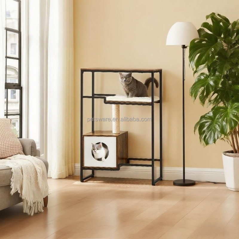 Cat Enclosure Factory - Multi-Tiers Indoor Outdoor Cat Enclosure Catio Fabric Playpen with Platforms