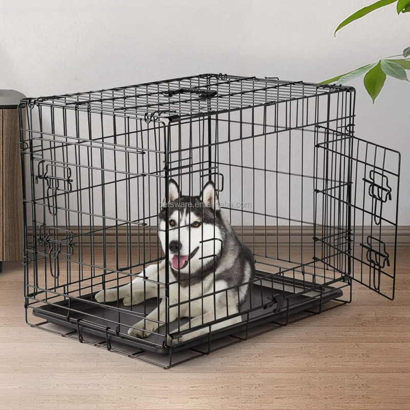 Metal Dog Cage Factory - Heavy Duty Metal Tubular Dog Cage Crate Kennel with Pull Tray