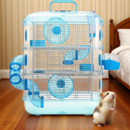 Hamster Villa Factory - Portable Hamster Cage Two-Story Three-Story Villa with External Bathroom Tunnel