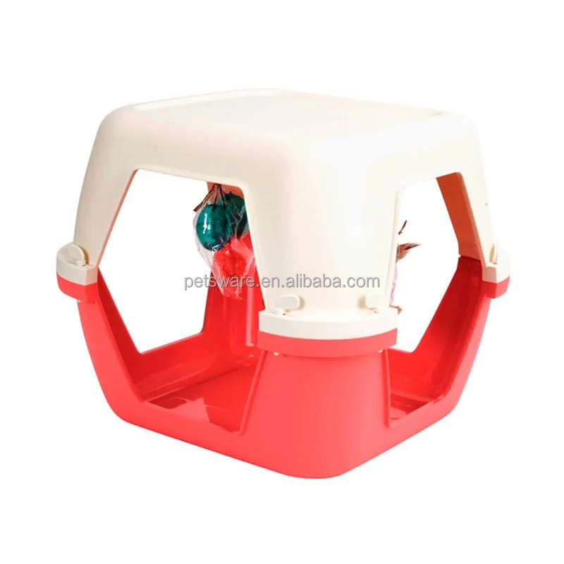 Pet Toy Factory - Cat Food Treat Dispenser Ball with Scratching Mat for Entertainment