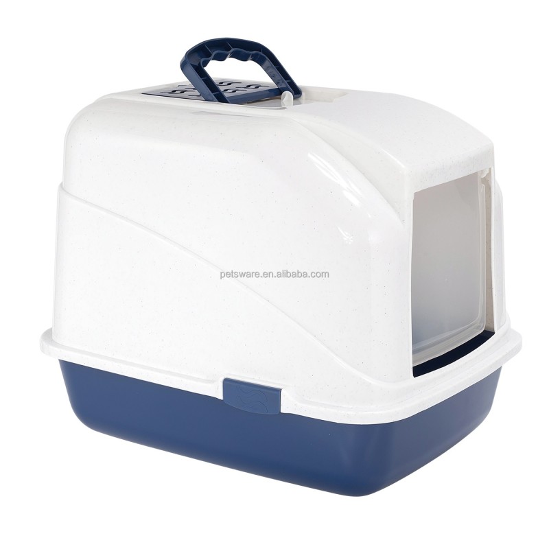 Corner Litter Box Manufacturer - Flip Top Hooded Corner Cat Litter Box for Space Saving