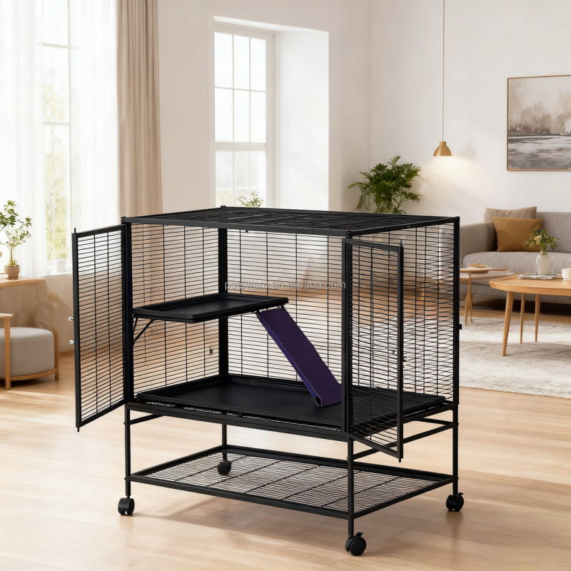 Multi-Level Cage Manufacturer - Spacious 2 Level 4-Level Deluxe Small Animal Metal Cage with Wheels