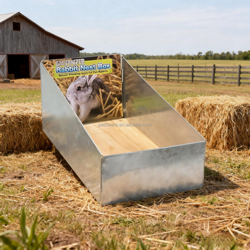 Metal Nest Box Factory - Galvanized Metal Small Animal Nest Box for Rabbits Chickens Steel Iron