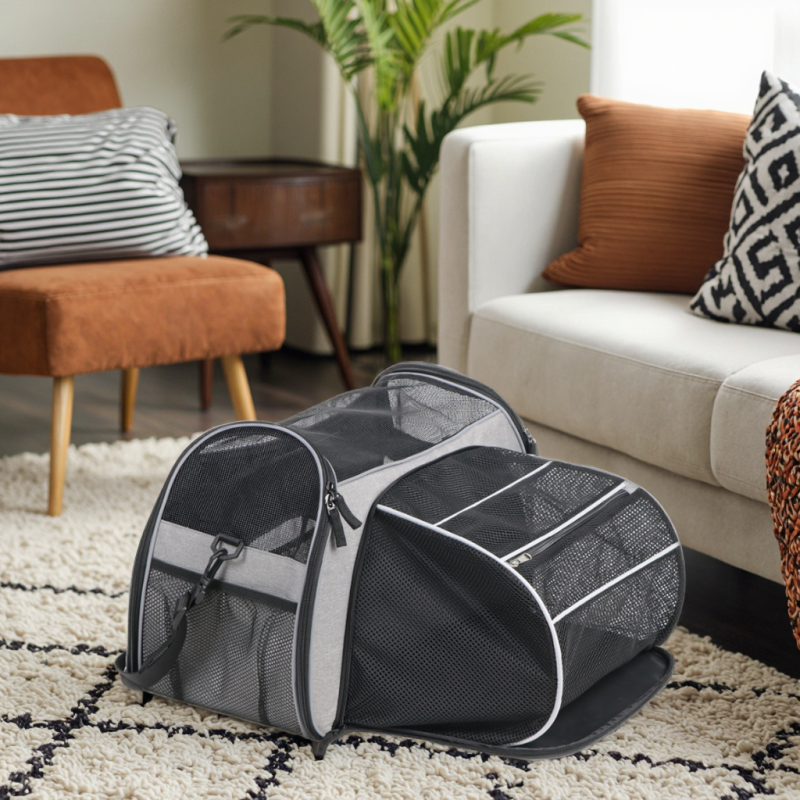 Travel Pet Bag Factory - Soft Sided Collapsible Pet Carrier Travel Bag with Strap for Car Transport