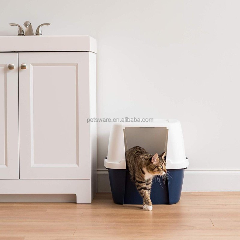 Corner Litter Box Manufacturer - Flip Top Hooded Corner Cat Litter Box for Space Saving