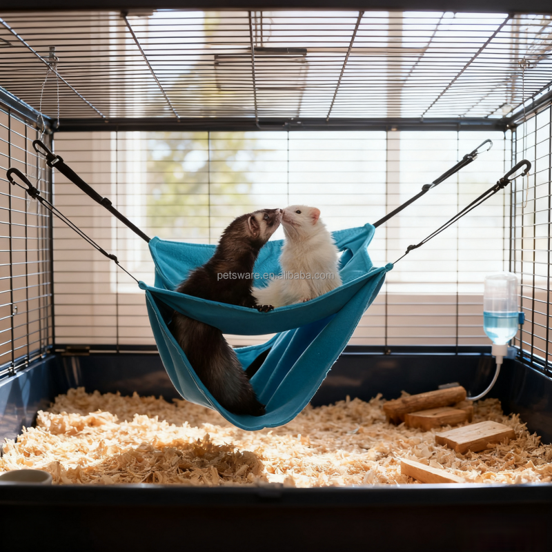 Pet Hammock Supplier - Super Soft Fleece Hanging Pet Cage Hammock for Small Animals Interactive Toy