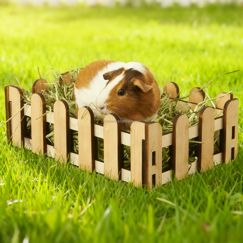 Hay Feeder Factory - Adorable Rabbit Guinea Pig Hay Corral Wooden Feeder for Small Animals