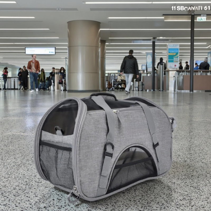 Travel Pet Bag Factory - Soft Sided Collapsible Pet Carrier Travel Bag with Strap for Car Transport