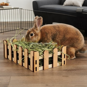 Hay Feeder Factory - Adorable Rabbit Guinea Pig Hay Corral Wooden Feeder for Small Animals