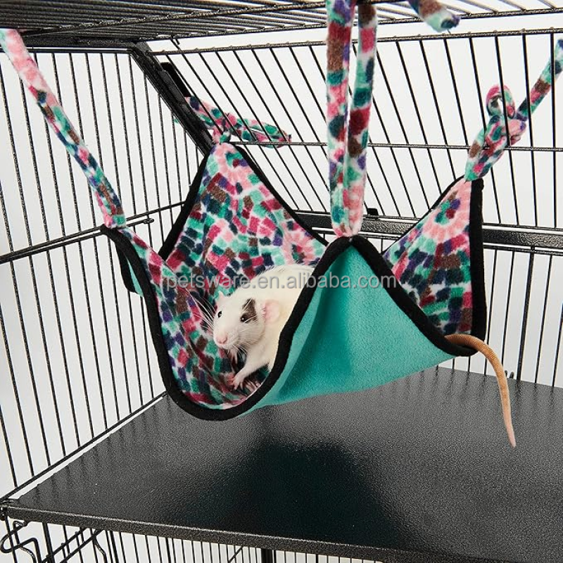 Pet Hammock Supplier - Super Soft Fleece Hanging Pet Cage Hammock for Small Animals Interactive Toy