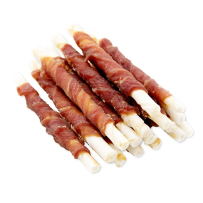 Pet Snacks Factory - Hot Sale Organic Pet Treats Unique Duck Wrapped Rawhide Twisted Stick