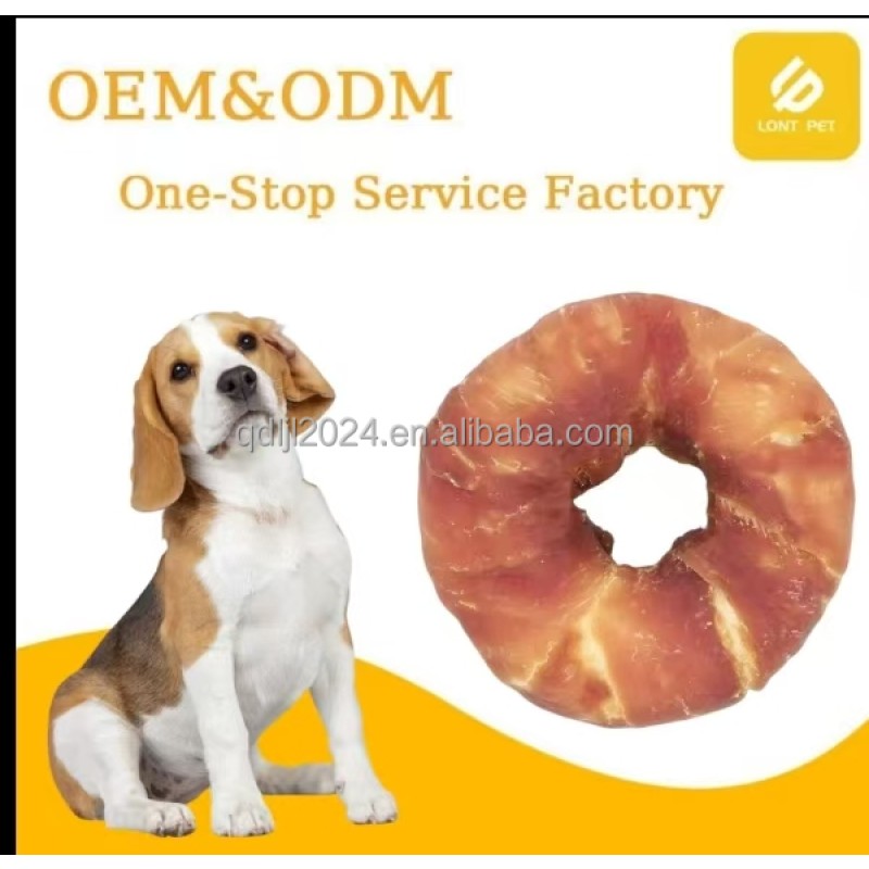 Pet Treats Factory - High Quality Organic Duck Donut Pet Treats Chicken Beef Flavored Air-Dried