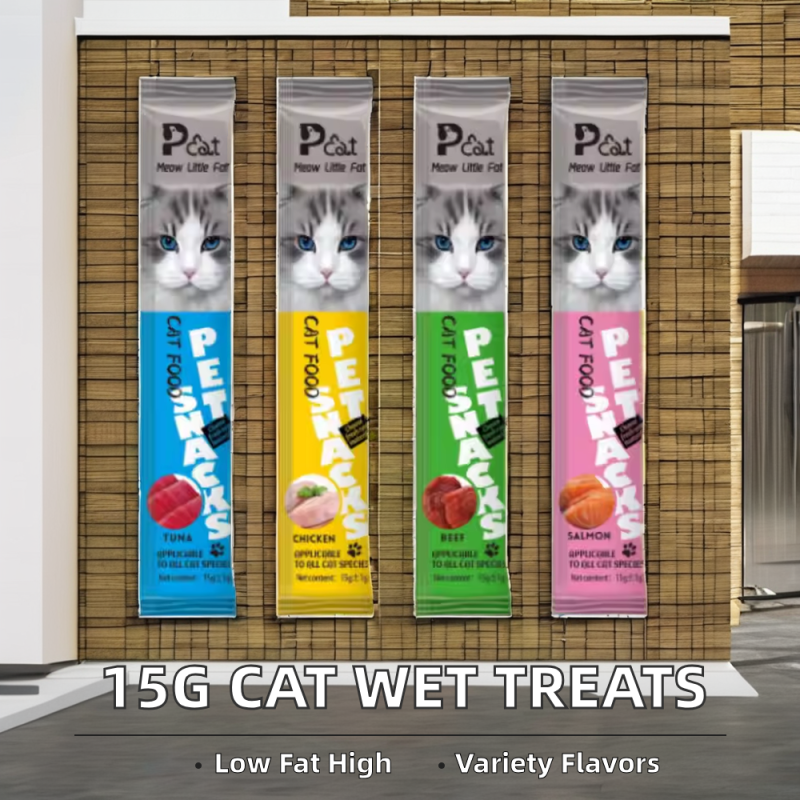 Cat Treats Factory - Wholesale 15g Organic Cat Treats Nutritious Wet Food Chicken Beef Taste
