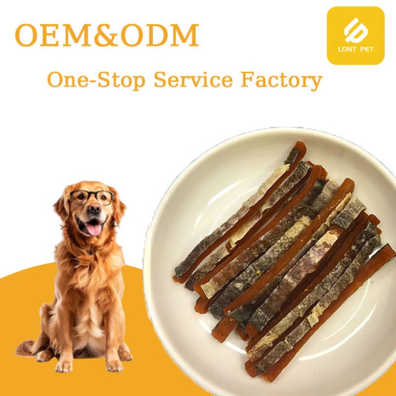 Pet Treats Factory - Customizable Organic High-Protein Salmon Strips with Skin Nutritious Dog Treats