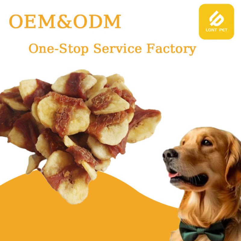 Pet Treats Supplier - Factory Sale Various Organic Freeze-Dried Pet Treats Duck Wrapped Banana