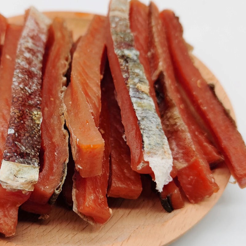 Pet Treats Factory - Customizable Organic High-Protein Salmon Strips with Skin Nutritious Dog Treats