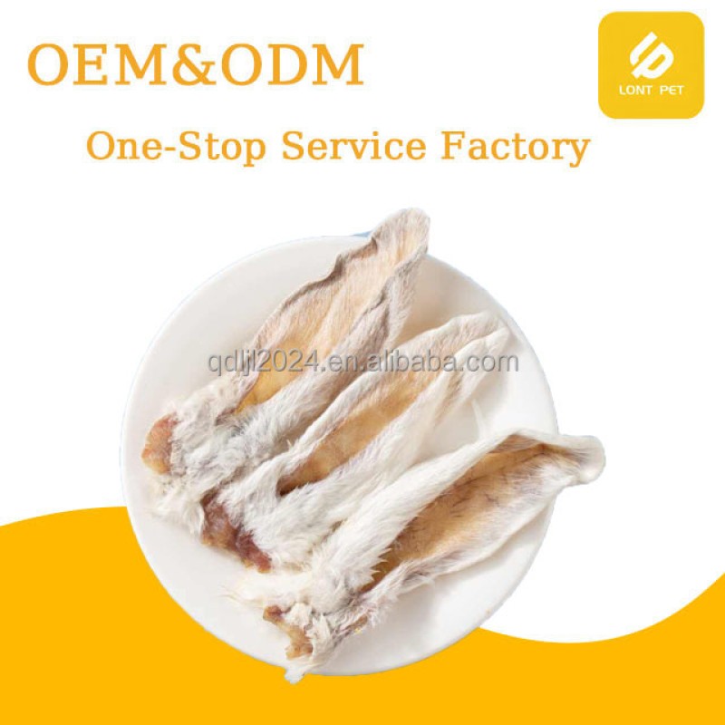 Pet Treats Factory - Customizable Air-Dried Rabbit Ears Treats for Pets Nutritious Meat Clean Teeth