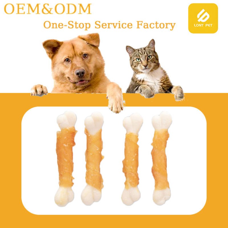 Pet Snacks Manufacturer - OEM Organic Air-Dried Meat Treats for Pets New Type Chicken Wrapped Bone
