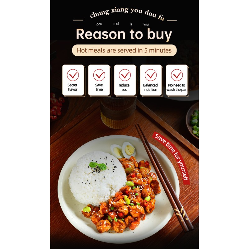 Chinese Factory Manufacturing Well-known Brand Self-cooking Frozen Food Chineses Food Prepared Dishes Suitable for Restaurant