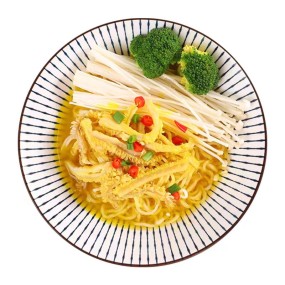 Samples a Dish Served with Noodles Simple Store Cooking Cuisine Catering Offshore Supply Chain Vegetarian Dishes Rich Scene