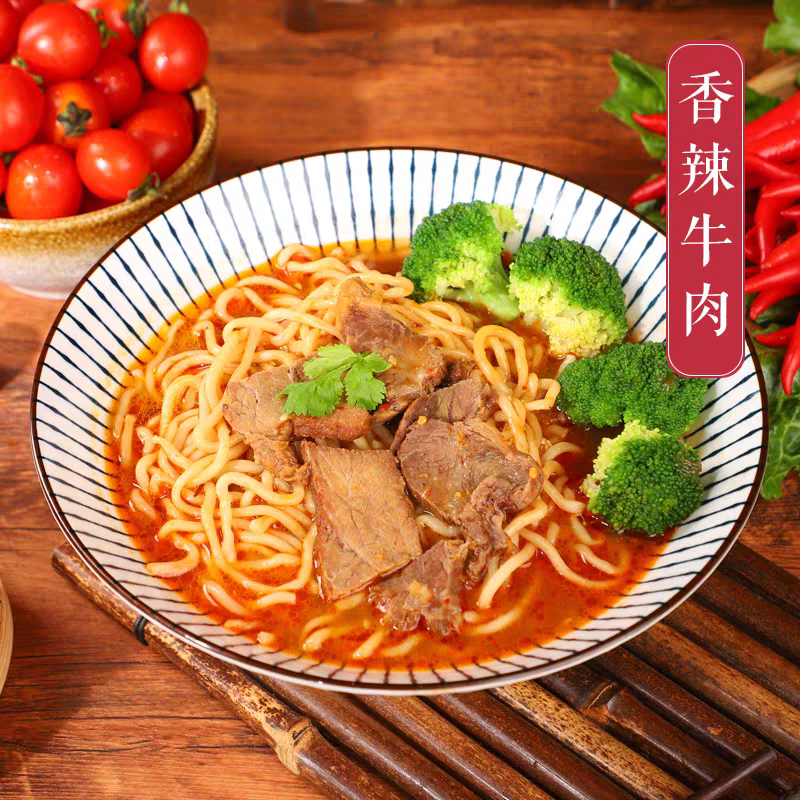 A Dish Served with Noodles Fusion of Ingredients Family Meal Replacement Rich Scene Chinese Paired with Staple Food