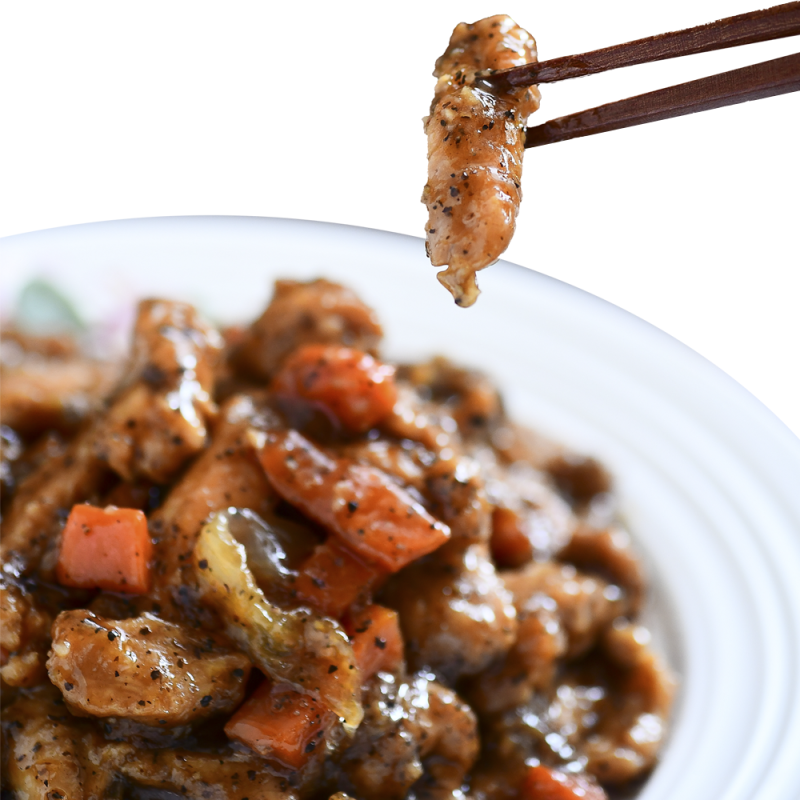 230g Haozhufu Frozen Ready to Eat Food Black Pepper Chicken Nuggets Fast Meal for Commercial Use