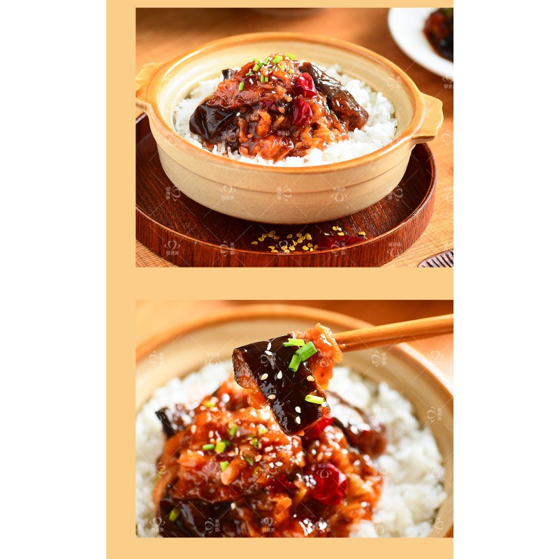 Free Samples Prepared Dishes HACCP ISO Eggplant With Garlic Sauce Ready to Eat Pre Cooked Food Fast Shipping From China