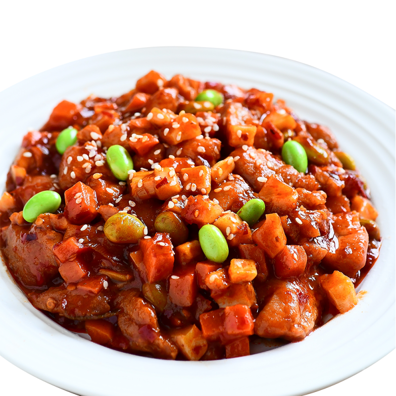 Fast Food Seasoning Bag Fried Chicken With Potatoes and Peppers Instant Frozen Food