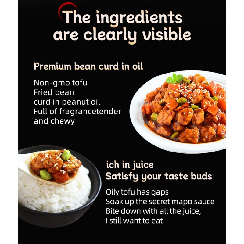 Chinese Top Brand Best Selling Organic 220g Fried Easy to Cook High Nutritional Iprepared Dishes Frozen Food for Self-heating
