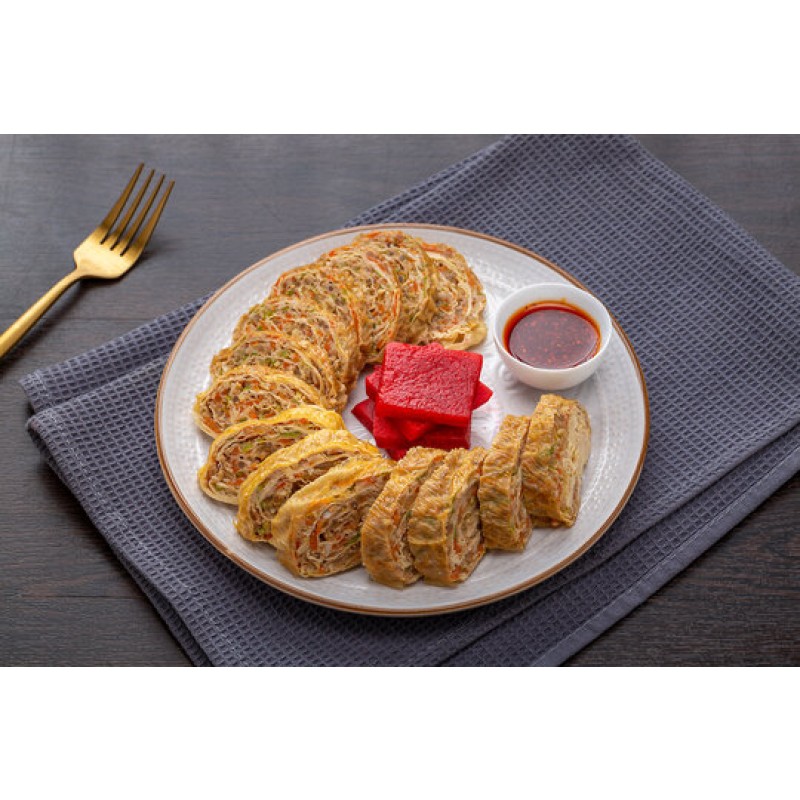 Wholesale Cantonese Style Golden Fried Dry Bean Curd Sheet Roll Restaurant  Family Meal Replacement High Product Permeability