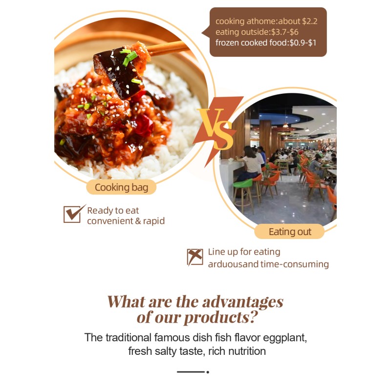 Free Samples Eggplant With Garlic Sauce Instant Heating New Food and Beverage "outlet" Shandong Halloween Gift Party Cuisine