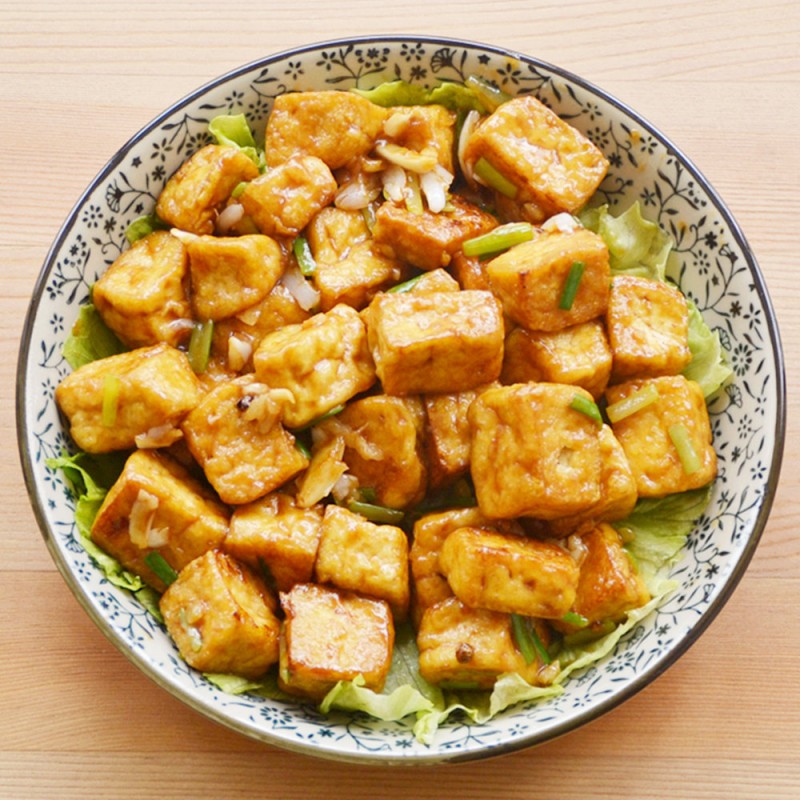 Topchef Factory Soybean Hot Pot Food Products Fried Tofu Healthy Frozen Fried Bean Curd Puffs Tofu Skin