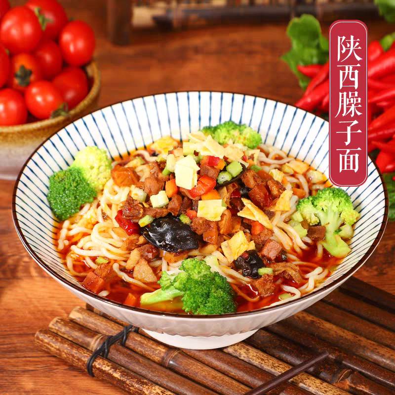 A Dish Served with Noodles Fusion of Ingredients Family Meal Replacement Rich Scene Hot Sales for International Students