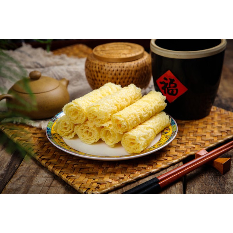 Wholesale Cantonese Style Golden Fried Dry Bean Curd Sheet Roll Restaurant  Family Meal Replacement High Product Permeability