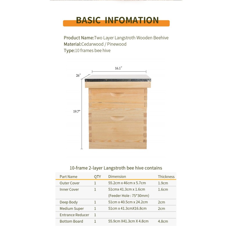Langstroth Beehive Manufacturer - OEM Custom 20 Frame Box